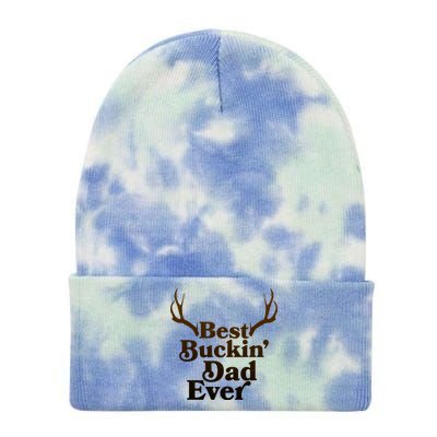 Funny Best Buckin Dad Ever Tie Dye 12in Knit Beanie