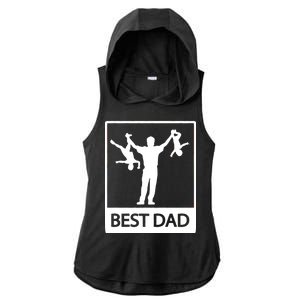 Funny Best Dad Ladies PosiCharge Tri-Blend Wicking Draft Hoodie Tank