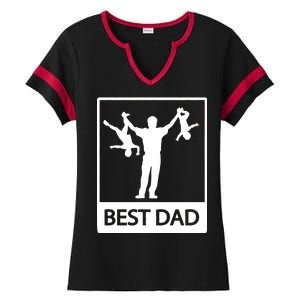 Funny Best Dad Ladies Halftime Notch Neck Tee