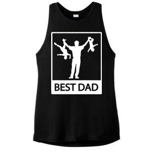 Funny Best Dad Ladies PosiCharge Tri-Blend Wicking Tank