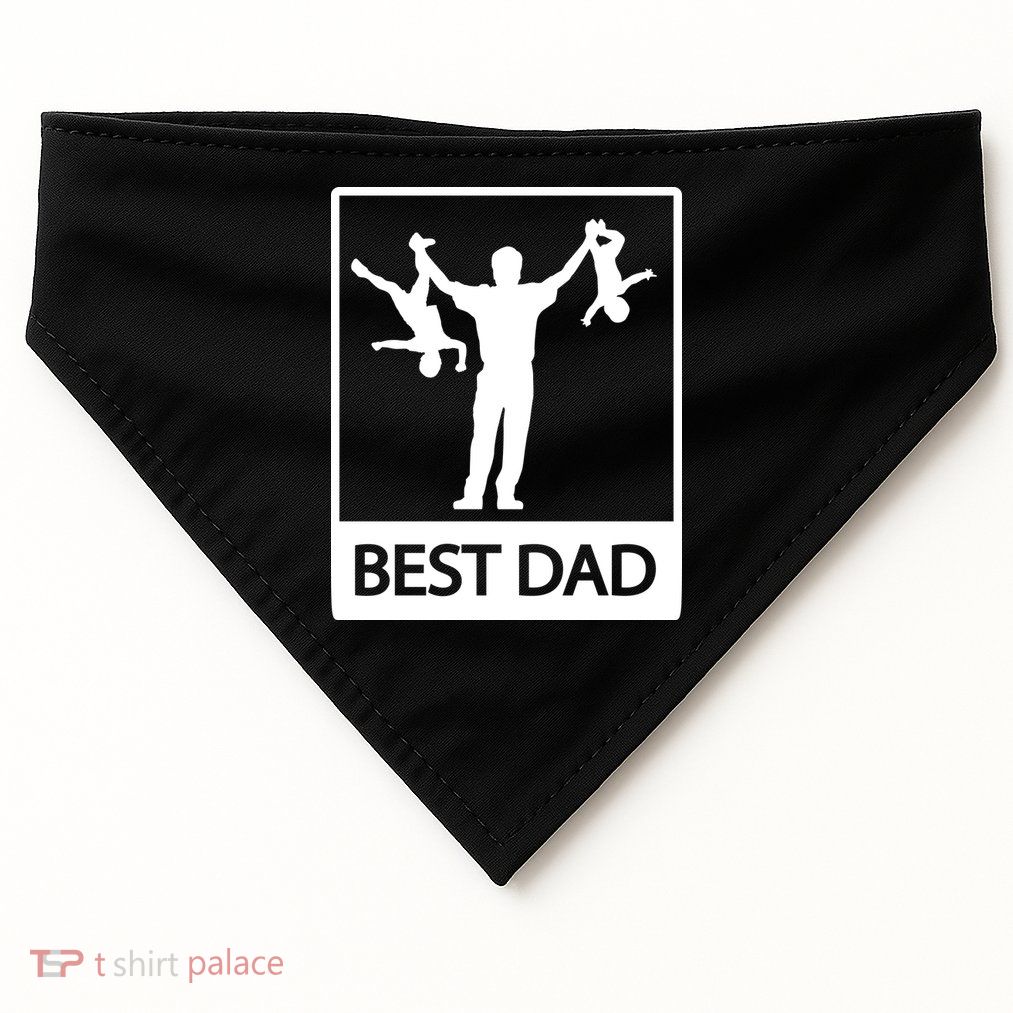 Funny Best Dad USA-Made Doggie Bandana