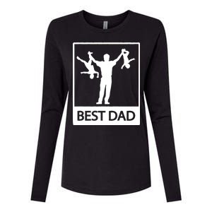 Funny Best Dad Womens Cotton Relaxed Long Sleeve T-Shirt