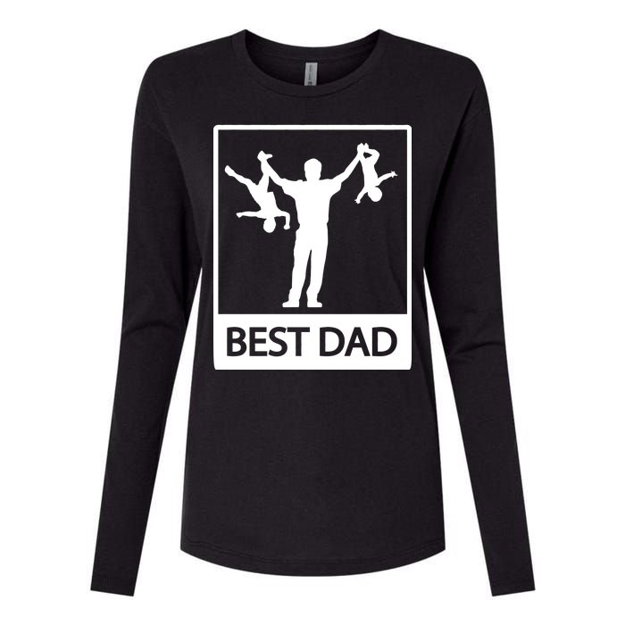 Funny Best Dad Womens Cotton Relaxed Long Sleeve T-Shirt