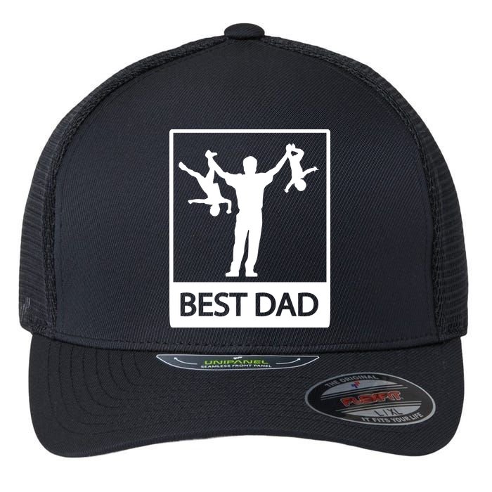 Funny Best Dad Flexfit Unipanel Trucker Cap