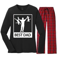 Funny Best Dad Women's Long Sleeve Flannel Pajama Set 