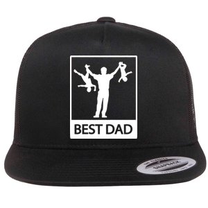 Funny Best Dad Flat Bill Trucker Hat