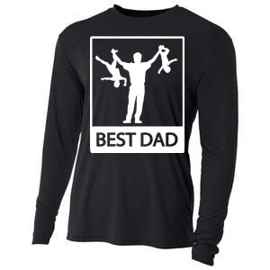 Funny Best Dad Cooling Performance Long Sleeve Crew