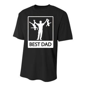 Funny Best Dad Youth Performance Sprint T-Shirt