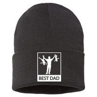 Funny Best Dad Sustainable Knit Beanie