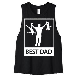 Funny Best Dad Women's Racerback Cropped Tank