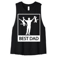 Funny Best Dad Women's Racerback Cropped Tank