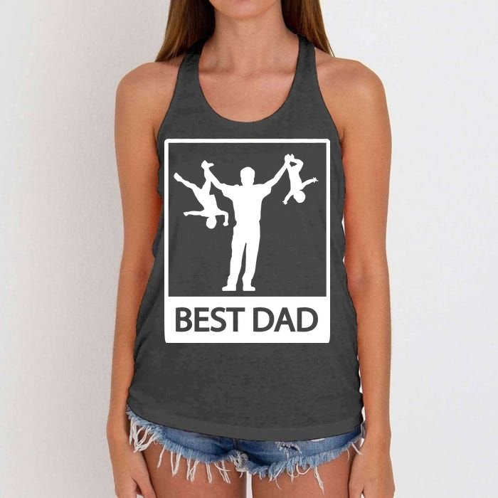 Funny Best Dad Women's Knotted Racerback Tank