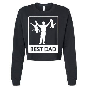 Funny Best Dad Cropped Pullover Crew