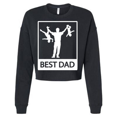 Funny Best Dad Cropped Pullover Crew