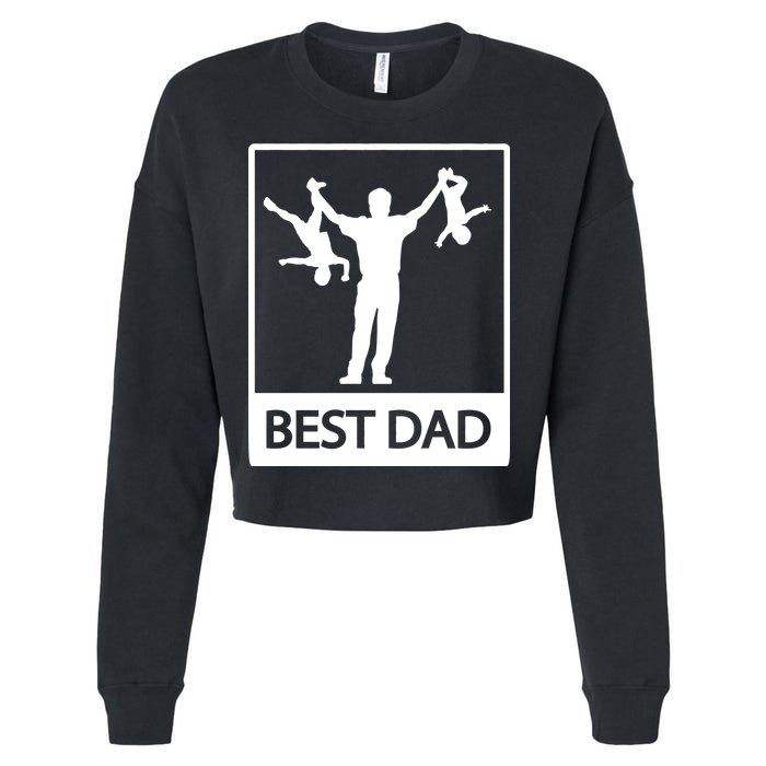 Funny Best Dad Cropped Pullover Crew