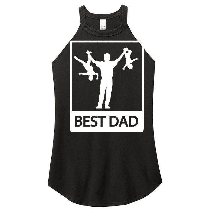 Funny Best Dad Women's Perfect Tri Rocker Tank