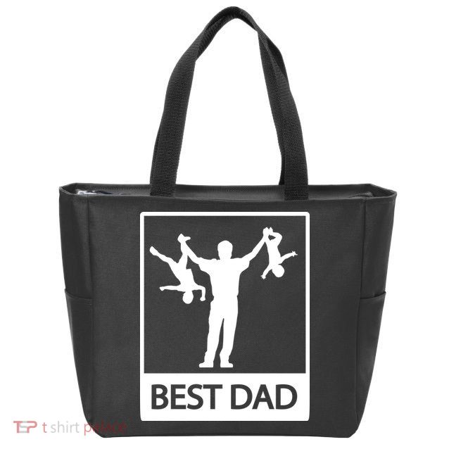 Funny Best Dad Zip Tote Bag