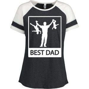 Funny Best Dad Enza Ladies Jersey Colorblock Tee