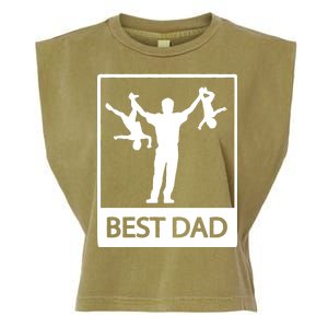 Funny Best Dad Garment-Dyed Women's Muscle Tee