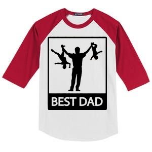 Funny Best Dad Kids Colorblock Raglan Jersey