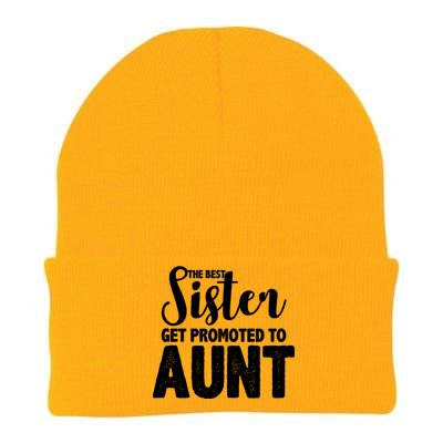 Funny Best Sister Get Promoted To Aunt Knit Cap Winter Beanie