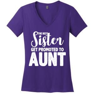 Funny Best Sister Get Promoted To Aunt Women's V-Neck T-Shirt