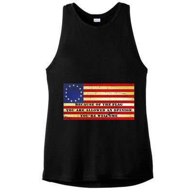 Funny Betsy Ross Original 13 Colony Flag Ladies PosiCharge Tri-Blend Wicking Tank