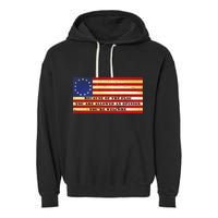 Funny Betsy Ross Original 13 Colony Flag Garment-Dyed Fleece Hoodie