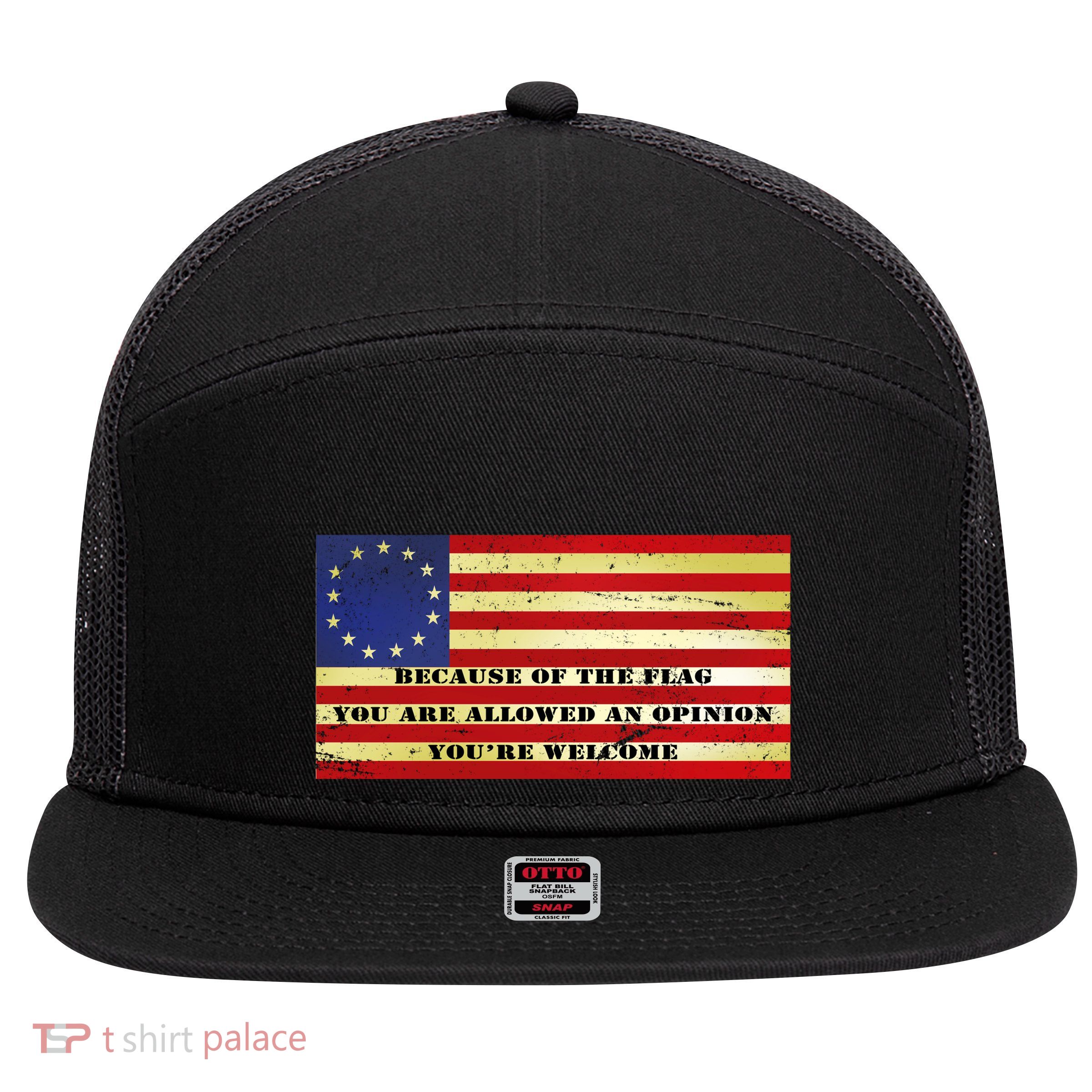 Funny Betsy Ross Original 13 Colony Flag 7 Panel Mesh Trucker Snapback Hat