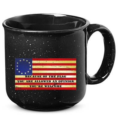 Funny Betsy Ross Original 13 Colony Flag 15oz Campfire Ceramic Mug