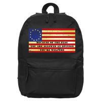 Funny Betsy Ross Original 13 Colony Flag 16 in Basic Backpack