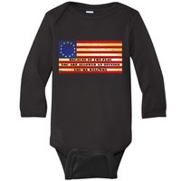 Funny Betsy Ross Original 13 Colony Flag Baby Long Sleeve Bodysuit