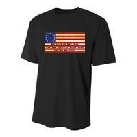 Funny Betsy Ross Original 13 Colony Flag Youth Performance Sprint T-Shirt