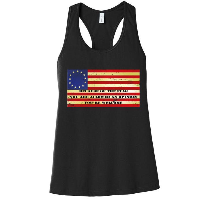 Funny Betsy Ross Original 13 Colony Flag Women's Racerback Tank