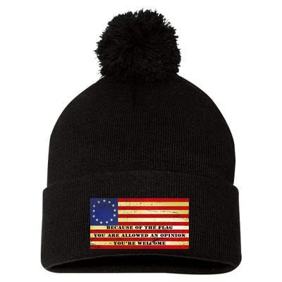 Funny Betsy Ross Original 13 Colony Flag Pom Pom 12in Knit Beanie