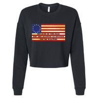 Funny Betsy Ross Original 13 Colony Flag Cropped Pullover Crew