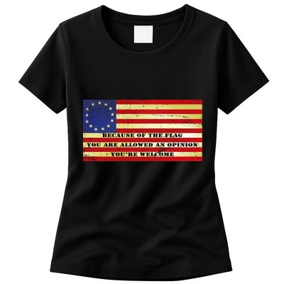 Funny Betsy Ross Original 13 Colony Flag Womens T-Shirt