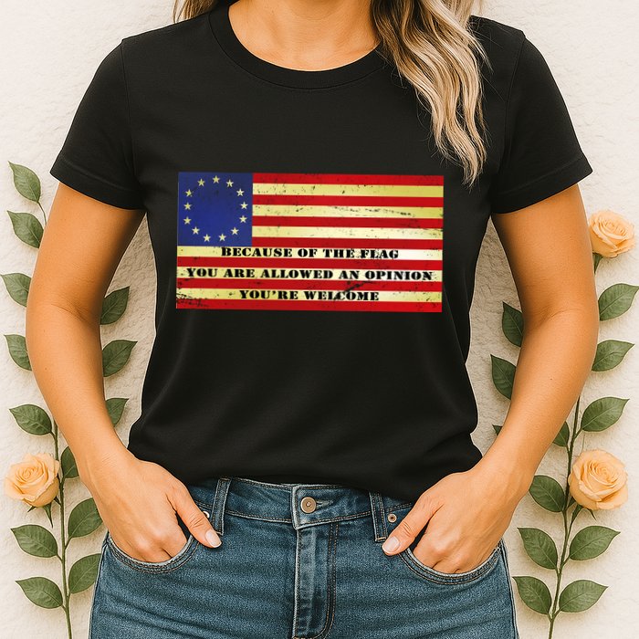 Funny Betsy Ross Original 13 Colony Flag Womens T-Shirt
