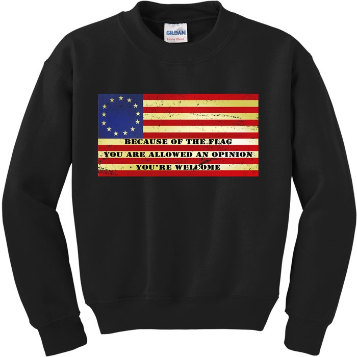 Funny Betsy Ross Original 13 Colony Flag Kids Sweatshirt