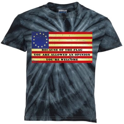 Funny Betsy Ross Original 13 Colony Flag Kids Tie-Dye T-Shirt