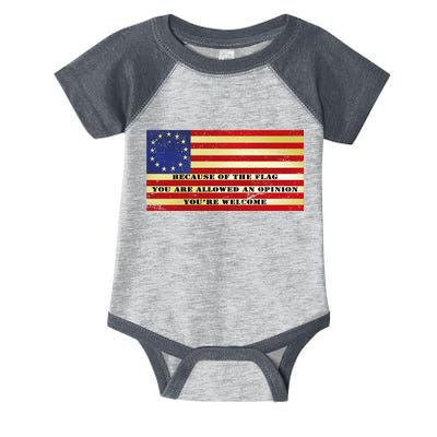 Funny Betsy Ross Original 13 Colony Flag Infant Baby Jersey Bodysuit