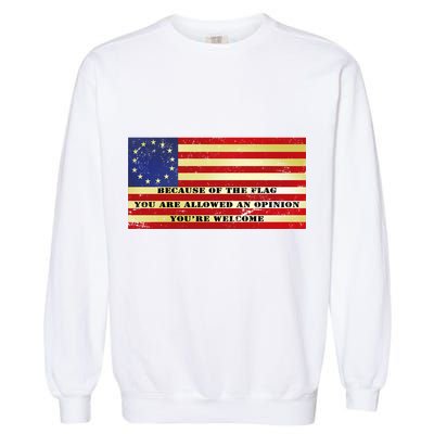 Funny Betsy Ross Original 13 Colony Flag Garment-Dyed Sweatshirt