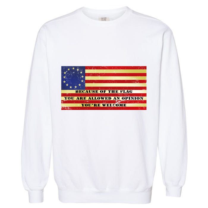 Funny Betsy Ross Original 13 Colony Flag Garment-Dyed Sweatshirt