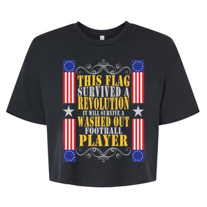 Funny Betty Ross Flag Survived The Revolution Bella+Canvas Jersey Crop Tee