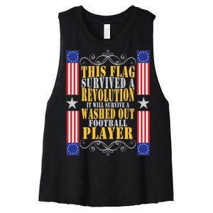 Funny Betty Ross Flag Survived The Revolution Women's Racerback Cropped Tank