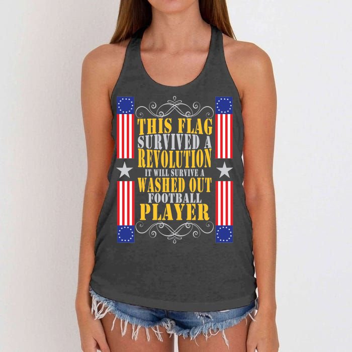 Funny Betty Ross Flag Survived The Revolution Women's Knotted Racerback Tank