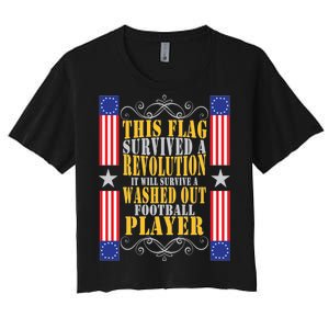 Funny Betty Ross Flag Survived The Revolution Women's Crop Top Tee