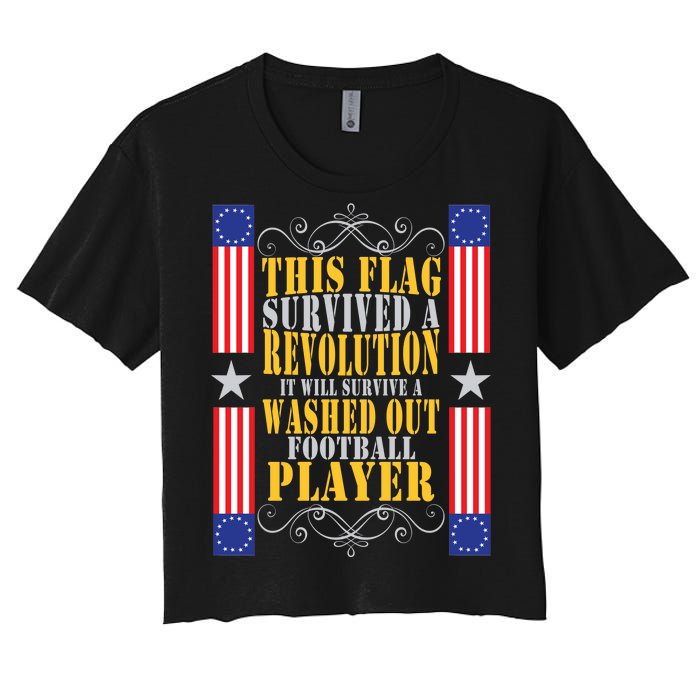 Funny Betty Ross Flag Survived The Revolution Women's Crop Top Tee