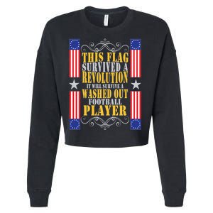 Funny Betty Ross Flag Survived The Revolution Cropped Pullover Crew