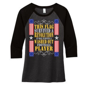 Funny Betty Ross Flag Survived The Revolution Women's Tri-Blend 3/4-Sleeve Raglan Shirt